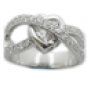CZ Heart Criss Cross Ring