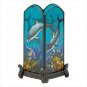 PAINTGLASS DOLPHIN VOTIVE H0LDER