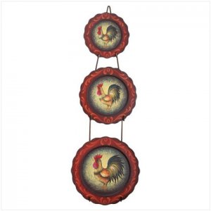 4PC ROOSTER PLATES AND RACK
