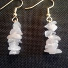 pair of handcrafted pink quartz earrings