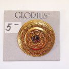 gold cast pin w/ charcoal stone