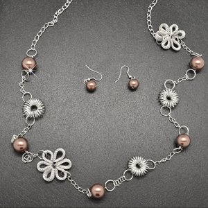 Brown necklace and earring set !!