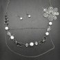White and silver necklace & earring !!
