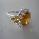 SILVER CITRINE RING SIZE 7