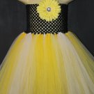 Yellow, White & Black | baby girls crochet top tutu dress [knee length]