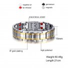 Negative Ion Germanium Infrared Double Row Magnetic Sports Bracelet for Men