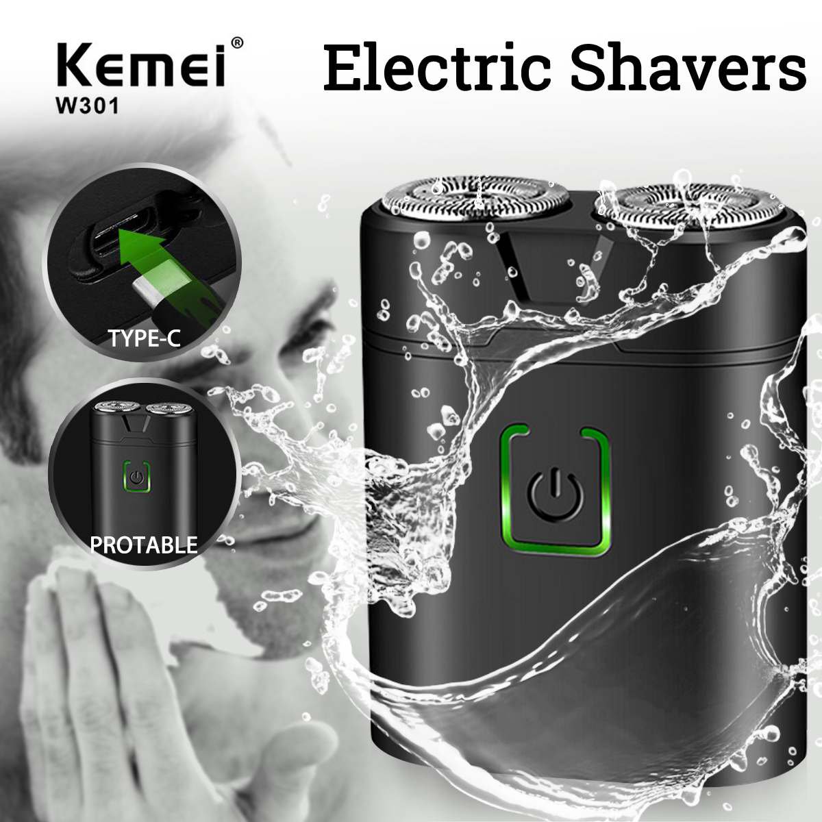 MINI TRAVEL WATERPROOF RECHARGEABLE ELECTRIC SHAVER German Technology Razor MEN