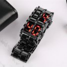 JAPANESE IRON SAMURAI Faceless black/red Modern LED watch,day /date, quartz