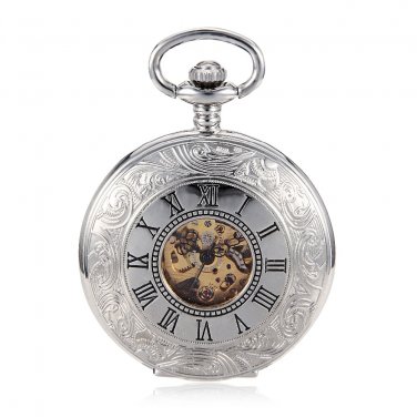 Mechanical pocket watch, Double Hunter,skeleton style with two opening covers.