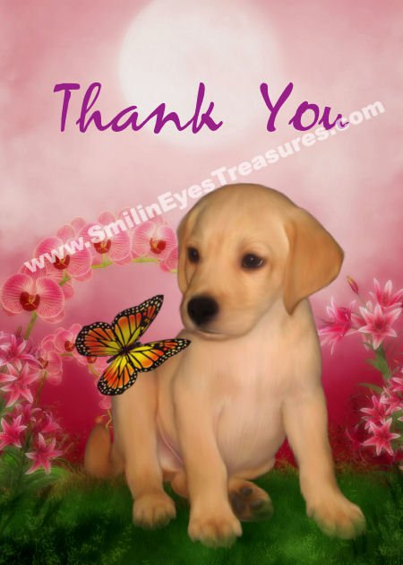 Yellow Lab Puppy Animal Printable Thank You