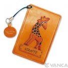 Giraffe Handmade Animal Leather Commuter ID Metro Pass Card Holder*VANCA*#26409