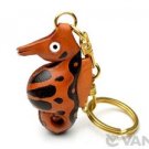 Sea Horse Handmade Leather Fish/Animal Keychain *VANCA* Made in Japan #56177