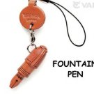 Fountain Pen Leather Goods Mobile/Cell Phone Charm *VANCA* Made in Japan #46569