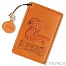 Dachshund Handmade Leather Commuter ID Pass Card Holder/Case *VANCA* #26450