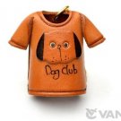 T-Shirt Dog Handmade Leather Animals Keychain *VANCA* Charm Made in Japan #56877
