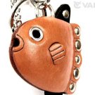 Sun Fish Handmade Leather Animal Keychain Bag Charm *VANCA* Made in Japan #26005
