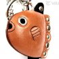 Sun Fish Handmade Leather Animal Keychain Bag Charm *VANCA* Made in Japan #26005