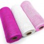 Valentine's Day Decor 10" Wide, 10 Yard Decorative Mesh Rolls (Fuchsia, White, Pink)