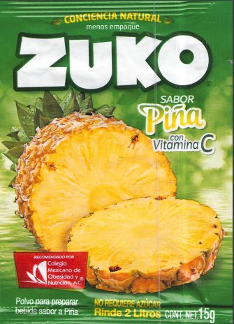 Zuko Pina (Pineapple) Powdered Drink Mix, Packets Make 2 Liters (Pack of 12)