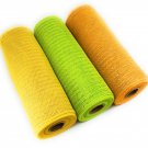 Sunflower Summer Floral 10" Wide Decorative Metallic Mesh Rolls (Gold, Yellow, Green)