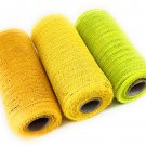 Sunflower Summer Floral 6" Wide Decorative Metallic Mesh Rolls (Yellow, Green, Gold)