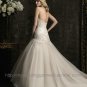A line Beaded Low Back Wedding Dress