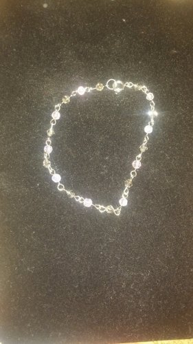 Pink and Grey bead link bracelet