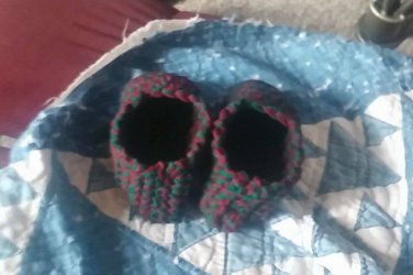 Crocheted children slippers