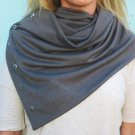 SOLD OUT- Multiplicity Snap Scarf- Grey with Circle Silver Snap