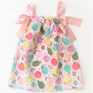PINK PEAR APPLE with PINK Ribbon- Handmade Infant/Toddler Dress/Blouse  SIZE:12-18MO