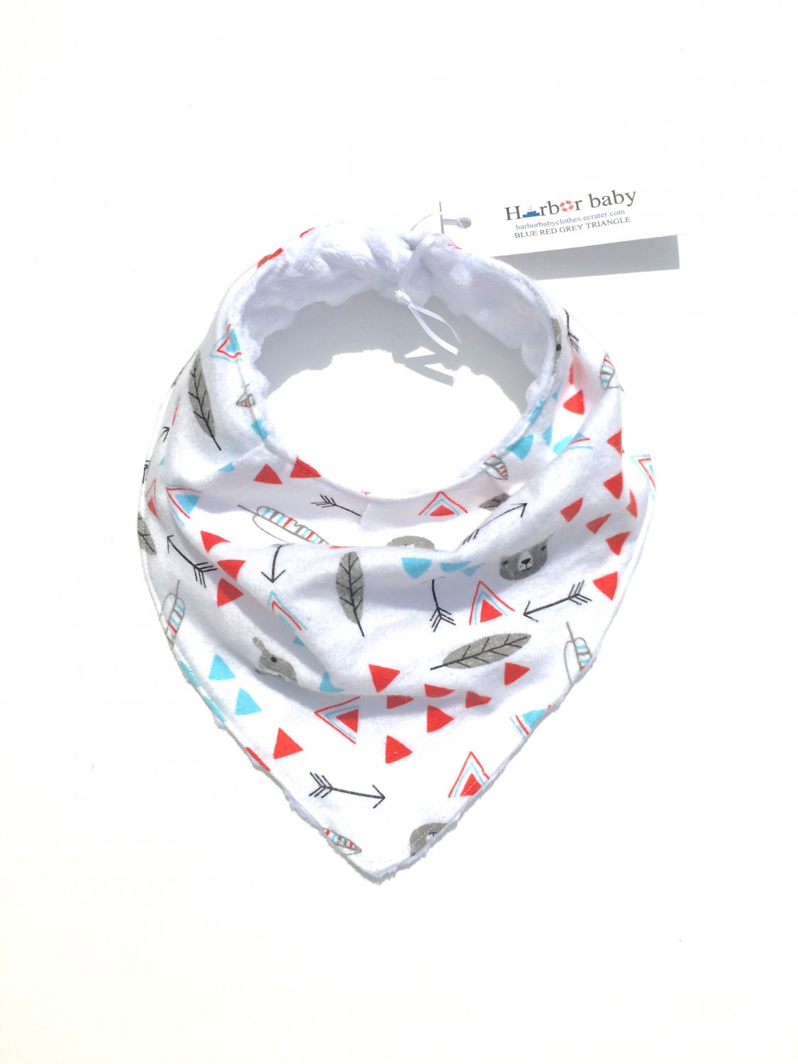 RED WHITE BLU TRIANGE- Handmade Bandana Bib