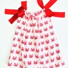 RED CRAB- Handmade Infant/Toddler Dress/Blouse  SIZE: 12-18MO