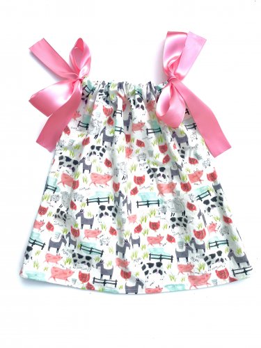 ON THE FARM Handmade Infant/Toddler Dress/Blouse   SIZE: 18-24MO