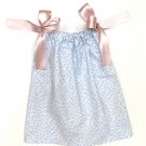 VINTAGE BLUE FERN- Handmade Infant/Toddler Dress/Blouse    SIZE: 6-12MO