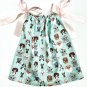 DOG FRIENDS- Handmade Infant/Toddler Dress/BLOUSE   SIZE:12-18MO