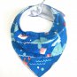 BLUE RED CRAB- Handmade Bandana Bib     ONE SIZE
