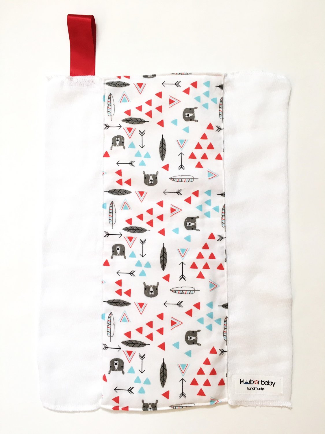 RED WHITE BLU TRIANGE- Handmade Burp Cloth/Cloth Diaper