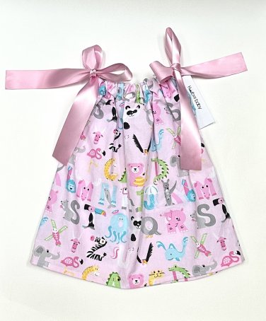 PINK ABCs- Handmade Infant/Toddler Dress/Blouse     SIZE: 6-12MO