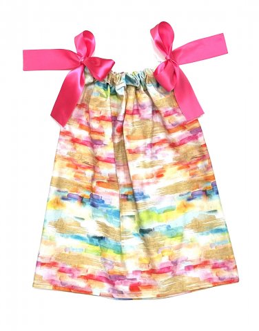 WATERCOLOR- Handmade Infant/Toddler Dress/Blouse     SIZE: 2-3T
