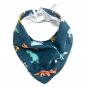 BLUE DINOSAUR- Handmade Bandana Bib   ONE SIZE