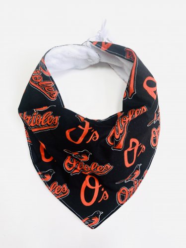 ORIOLES- Handmade Bandana Bib                 SIZE: ONE SIZE