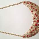 Gold and red necklace