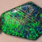 Green, Blue Black Opal Silver Pendant