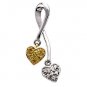 .08 ct tw Natural Yellow & White Diamonds Double Heart Pendant