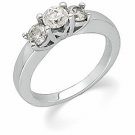 1 CT TW Diamond 14k White Gold Anniversary Ring