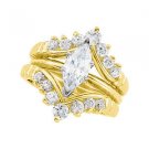 .50 CT TW Diamond 14k Yellow Gold Ring Guard / Enhancer