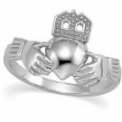 Ladies 14k White Gold Claddagh Ring