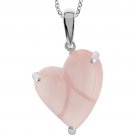 Genuine Rose Quartz Heart Pendant