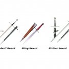 LOTR ARAGORN STRIDER SWORD,ANDURIL SWORD, STING SWORDS SET OF 3PCS