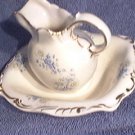 MINATURE WASH BOWL & PITCHER BLUE FLORAL/ W WHITE DAISYS